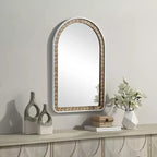 Holli Furniture Metal and Wood Wall Mirror Brown