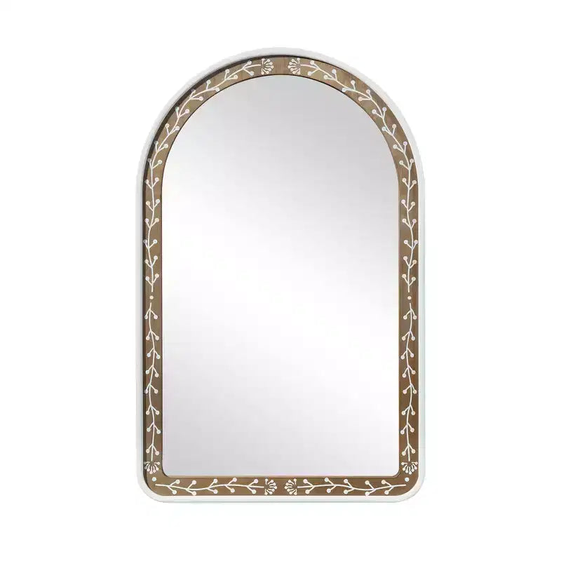 Miroir mural Holli Furniture en métal et bois marron