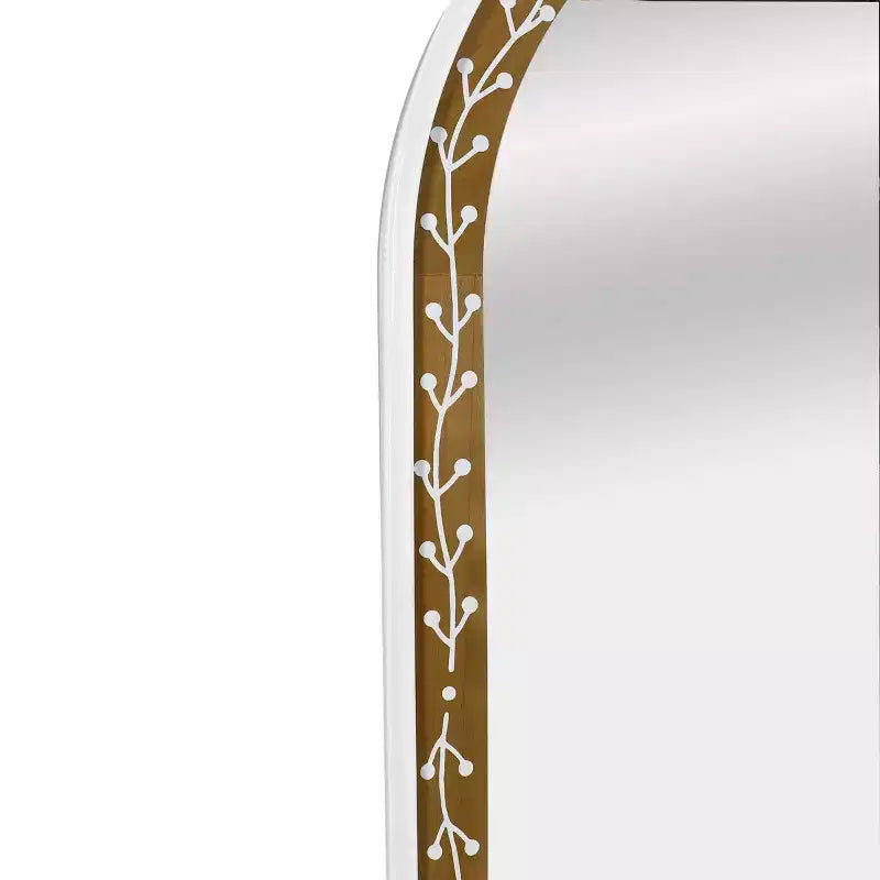 Miroir mural Holli Furniture en métal et bois marron