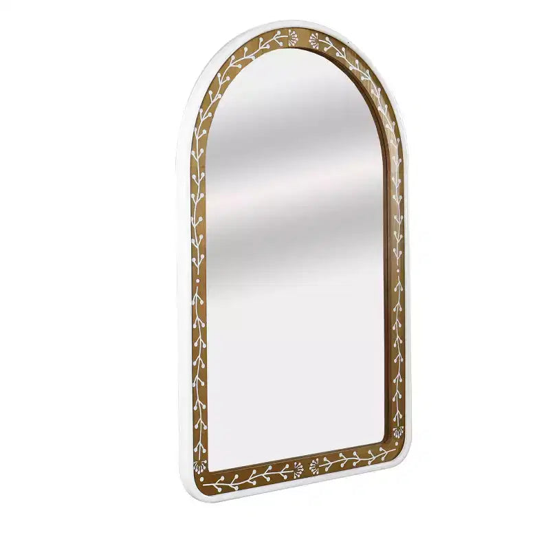 Miroir mural Holli Furniture en métal et bois marron