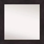 Amanti Art 32" x 32" Non-Beveled Furniture Bathroom Wall Mirror Espresso Brown: Modern Square Polystyrene Frame, Wall Mounted