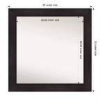 Amanti Art 32" x 32" Miroir mural de salle de bain sans biseau Espresso Brown : Cadre carré moderne en polystyrène, Fixation murale