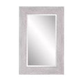 Howard Elliott 23.25"x35.25" Decorative Buckram Framed Wall Mirror Soft Gray: Modern Style, Polystyrene Frame, No Assembly Required