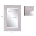 Miroir mural décoratif encadré Howard Elliott 23,25"x35,25" en toile enduite gris doux : style moderne, cadre en polystyrène, aucun assemblage requis