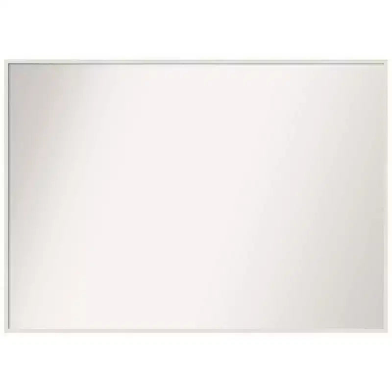 39" x 28" Non-Beveled Lucie Wood Bathroom Wall Mirror White - Amanti Art: Modern Rectangular Vanity Mirror with Wood Frame