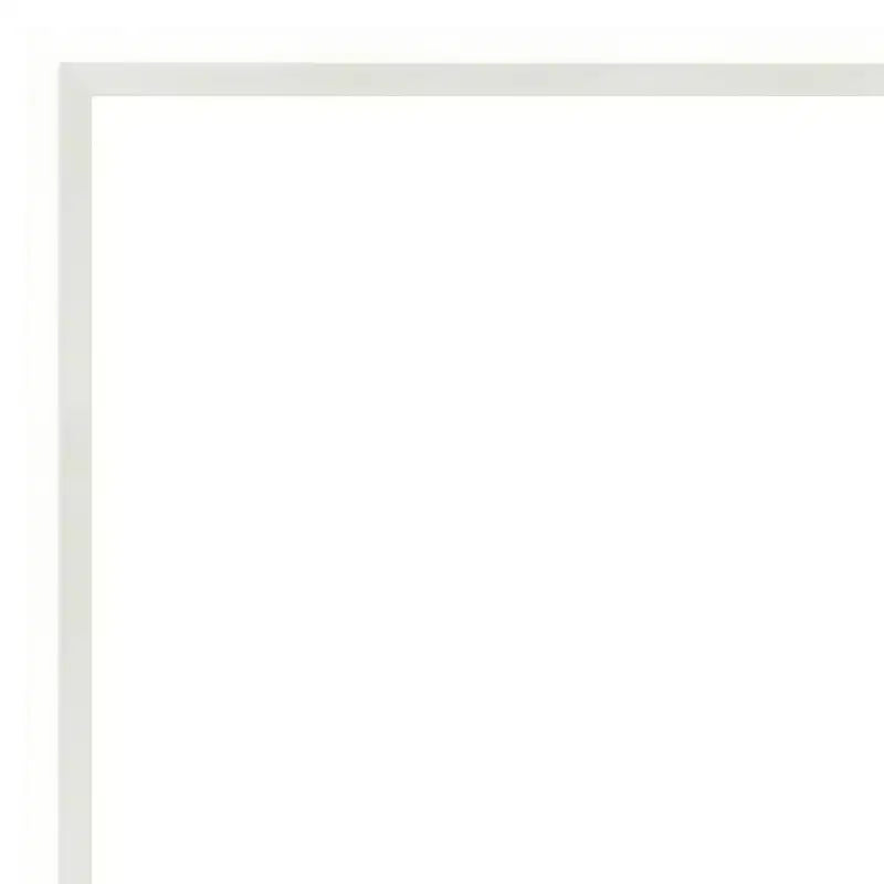 39" x 28" Non-Beveled Lucie Wood Bathroom Wall Mirror White - Amanti Art: Modern Rectangular Vanity Mirror with Wood Frame