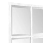 Miroir mural encadré Howard Elliott 48"x24" avec carreaux métalliques blancs vieillis appliqués à la main : Verre biseauté, prêt à être suspendu