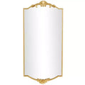 Olivia & May 42"x20" Metal Floral Wall Mirror with Floral Embellishments Gold: Modern Rectangle, No Assembly Required