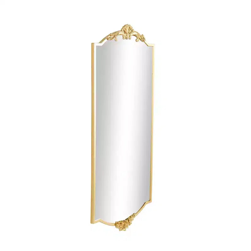 Olivia & May Miroir mural en métal doré avec motifs floraux 42"x20" : Rectangulaire moderne, Aucun assemblage requis