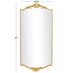 Olivia & May Miroir mural en métal doré avec motifs floraux 42"x20" : Rectangulaire moderne, Aucun assemblage requis
