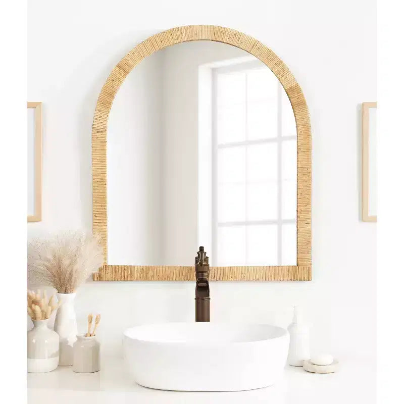 Kate & Laurel All Things Decor Miroir Mural Encadré Rahfy Arch 28"X32" Naturel