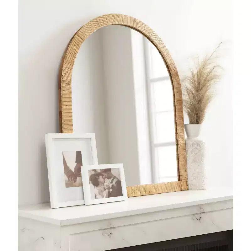 Kate & Laurel All Things Decor Miroir Mural Encadré Rahfy Arch 28"X32" Naturel