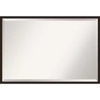 37" x 25" Carlisle Narrow Framed Bathroom Vanity Wall Mirror Dark Brown - Amanti Art: Modern Rectangle, Wood Frame, Wall Mounted