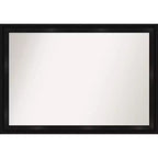 Amanti Art 40" x 28" Non-Beveled Grand Narrow Bathroom Wall Mirror Black : Vanity, Modern Design, Wall-Mounted