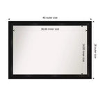 Amanti Art 40 po x 28 po Miroir mural de salle de bain étroit non biseauté Grand noir : Coiffeuse, design moderne, mural
