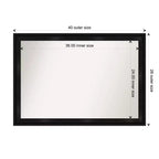 Amanti Art 40 po x 28 po Miroir mural de salle de bain étroit non biseauté Grand noir : Coiffeuse, design moderne, mural