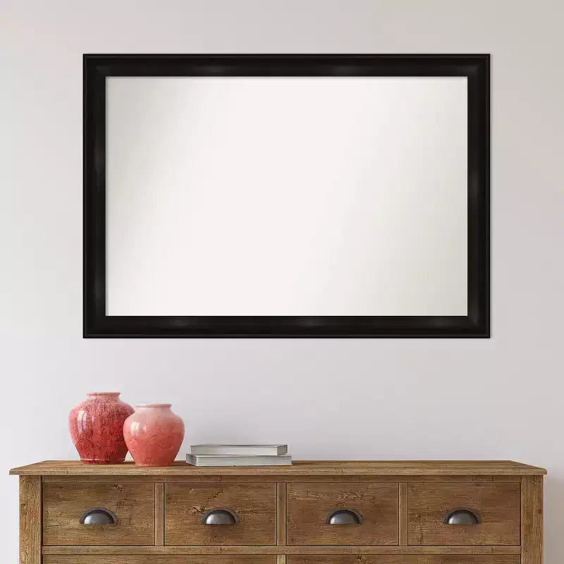 Amanti Art 40 po x 28 po Miroir mural de salle de bain étroit non biseauté Grand noir : Coiffeuse, design moderne, mural
