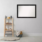 Amanti Art 40 po x 28 po Miroir mural de salle de bain étroit non biseauté Grand noir : Coiffeuse, design moderne, mural