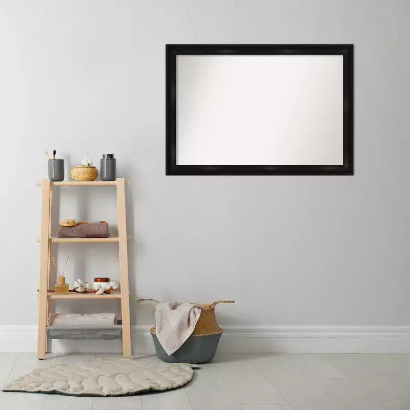 Amanti Art 40 po x 28 po Miroir mural de salle de bain étroit non biseauté Grand noir : Coiffeuse, design moderne, mural