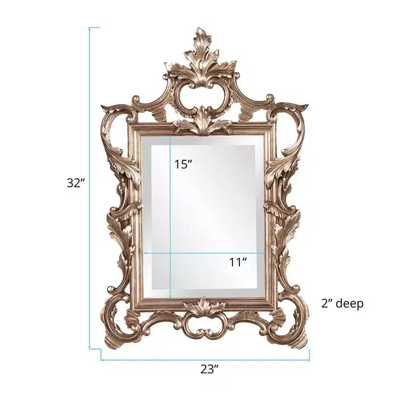 Howard Elliott Miroir Mural et d'Appoint Orné en Métal Chaud 30,75"x20" Argent
