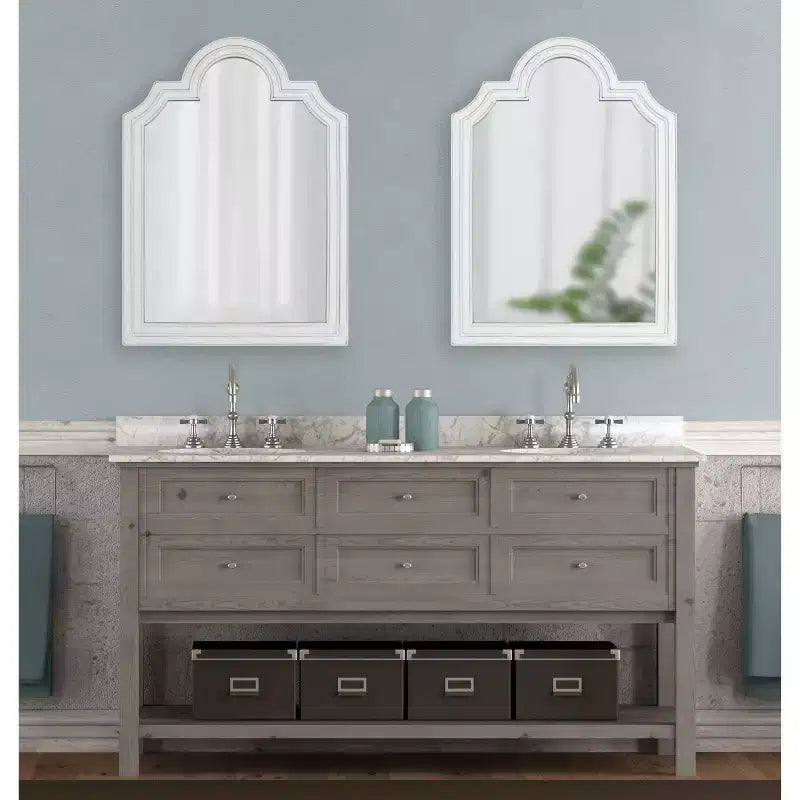 Kate & Laurel All Things Decor Miroir Mural Arc Sindahl 26" x 35.2" Blanc : Cadre Moderne, Aucun Assemblage Requis