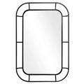 WallBeyond 24"x36" Iron Depth Mirror with Curved Corners Black