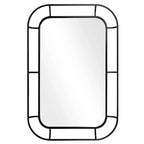 WallBeyond 24"x36" Iron Depth Mirror with Curved Corners Black