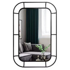 Miroir profond WallBeyond 24"x36" en fer avec coins incurvés noir