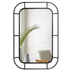 Miroir profond WallBeyond 24"x36" en fer avec coins incurvés noir