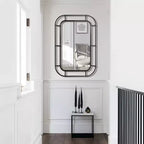 Miroir profond WallBeyond 24"x36" en fer avec coins incurvés noir
