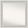 32"x32" Non-Beveled Parlor White Wall Mirror - Amanti Art: Square, Modern Decor, Polystyrene Frame