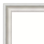 Miroir mural blanc Amanti Art « Parlor » non biseauté de 32 po x 32 po : Carré, décor moderne, cadre en polystyrène