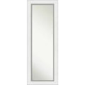 19" x 53" Eva White Silver Framed On the Door Mirror - Amanti Art: Wood Frame, No Assembly Required