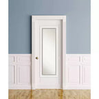 Miroir de porte Amanti Art 48 x 135 cm, cadre blanc argenté en EVA : Cadre en bois, aucun assemblage requis