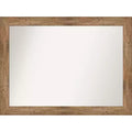 44" x 33" Non-Beveled Owl Wood Bathroom Wall Mirror Brown - Amanti Art: Modern Rectangle, Wall Mount, Wood Frame