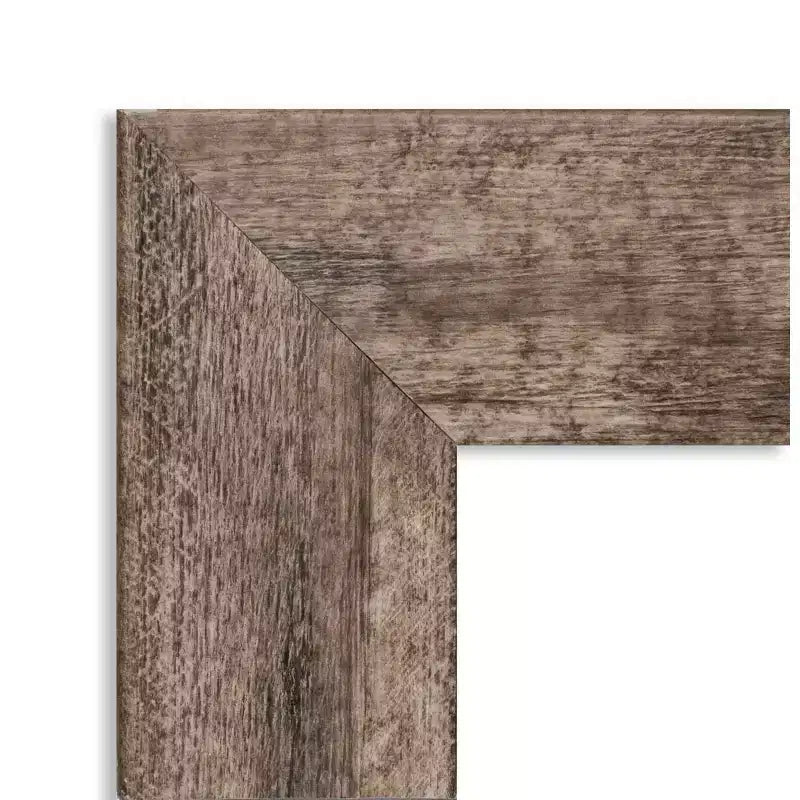 Miroir mural de salle de bain chouette 44" x 33" sans biseau marron - Amanti Art : Rectangle moderne, fixation murale, cadre en bois