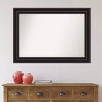 Amanti Art Miroir mural noir colonial non biseauté 42"x30" : style moderne, cadre en polystyrène, quincaillerie de montage incluse
