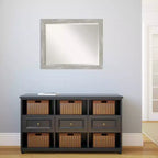 Miroir mural étroit encadré Dove 32 po x 26 po Gris lavé - Amanti Art