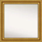 Amanti Art 32"x32" Non-Beveled Parlor Gold Wall Mirror : Modern Square Framed, Includes Mounting Hardware