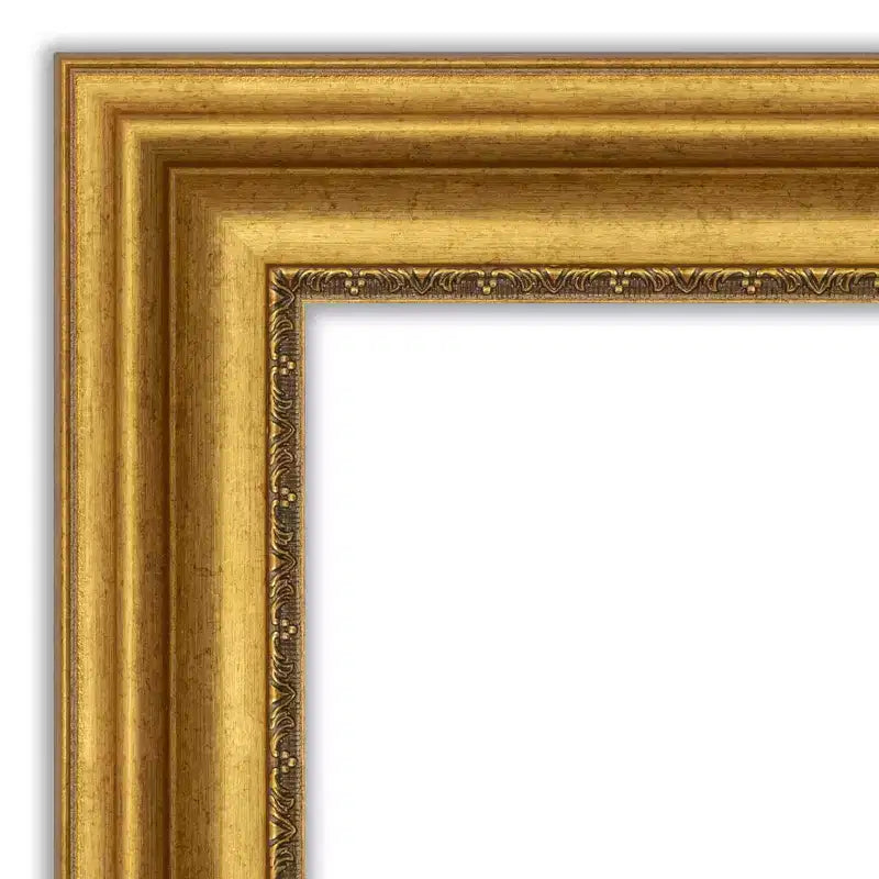 Miroir mural Amanti Art 32"x32" Parlor Gold sans biseau : Cadre carré moderne, quincaillerie de montage incluse