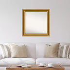 Miroir mural Amanti Art 32"x32" Parlor Gold sans biseau : Cadre carré moderne, quincaillerie de montage incluse