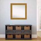 Miroir mural Amanti Art 32"x32" Parlor Gold sans biseau : Cadre carré moderne, quincaillerie de montage incluse