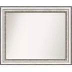 Amanti Art 33"x27" Non-Beveled Salon Silver Wall Mirror : Modern Rectangular, Polystyrene Frame, Includes Mount Hardware