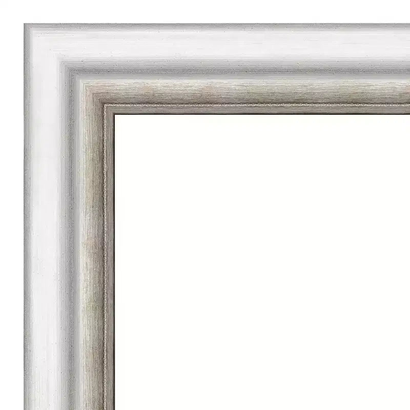 Miroir mural Amanti Art 33 po x 27 po en argent salon, sans biseau : Rectangulaire moderne, cadre en polystyrène, quincaillerie de fixation incluse