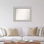 Miroir mural Amanti Art 33 po x 27 po en argent salon, sans biseau : Rectangulaire moderne, cadre en polystyrène, quincaillerie de fixation incluse
