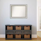 Miroir mural Amanti Art 33 po x 27 po en argent salon, sans biseau : Rectangulaire moderne, cadre en polystyrène, quincaillerie de fixation incluse