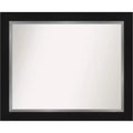 34" x 28" Non-Beveled Eva Bathroom Wall Mirror Black - Amanti Art: Modern Rectangle, Wall Mount, Polystyrene Frame