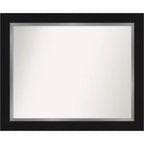 34" x 28" Non-Beveled Eva Bathroom Wall Mirror Black - Amanti Art: Modern Rectangle, Wall Mount, Polystyrene Frame