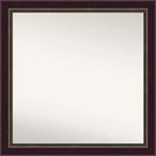 30" x 30" Non-Beveled Signore Bronze Wood Wall Mirror - Amanti Art