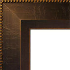 Miroir mural en bois bronze Signore non biseauté 30" x 30" - Amanti Art